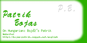 patrik bojas business card